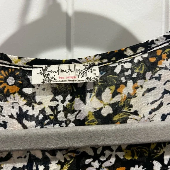 INTIMATELY FREE PEOPLE Say It To Me Bodysuit in Black Multi Floral // XS - Picture 5 of 9